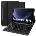 Keyboard Case for Samsung Galaxy Tab S9 FE, S9 11" S9 FE 10.9" Tablet Multi-Angle Stand Cover, Case with Magnetically Detachable Wireless Keyboard for SM-X710/X716B/X718U/SM-X510/X516B/X518U