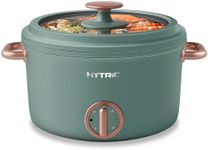 Hytric Hot Pot Electric, 2.5L Portable Electric Skillet with Nonstick Coating, Dual Power Control Multi-Function Cooker for Stir Fry, Steak, Noodles, Ramen Cooker for Dorm and Office, Green