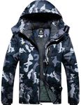 GEMYSE Mens Waterproof Ski Jacket Windproof Fleece Outdoor Winter Jacket Rain Jacket with Hood (Camouglage 08,M)