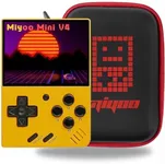 Miyoo Mini V4 Handheld Game Console 2.8-inch 750*560 IPS Screen 2000mAh Miyoo-Mini v4 with Portable Case Yellow