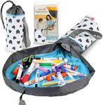 Creative QT SlideAway, Hearts Print, On-The-Go Mini Storage Bag and Table Top Play Mat For Kids and Toddlers, Room and Travel Toy Organizer