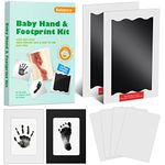 Nabance Baby Hand and Footprint kit, 2 Large Size Inkless Ink Pads with White & Black Photo Frames, 4 Imprint Cards,Stamp Print Ink Pads,Safe Non-Toxic for Baby Handprint 0-12 months,Family Keepsake