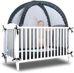 Baby Crib Tent, Crib Tent to Keep Baby from Climbing Out, Durable Strong Self-Locking Zippers, Pop Up Crib Cover Safety Netting Mesh, Mosquito Net for Crib, Black Crib Net to Keep Baby in