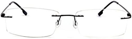 Agstum Titanium Alloy Flexible Rimless Hinged Frame Optical Eyeglasses Frames