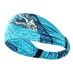 Coreteq Printed Multifunction Sports Sweatband Headband Microfiber Men and Women (Calm Blue)