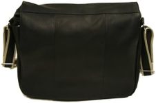 Piel Leather Expandable Messenger Bag, Black, One Size