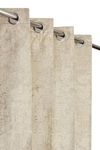 FURNADO Premium Jacquard Fabric Room Darkening Texture Designer Curtains 7 Feet for Door, Beige, 3 Pieces