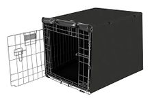 Seiyierr Dog Crate Cover, 36 Inch Pet Kennel Cover Universal Fit for Wire Dog Crate, Lightweight 600D Polyester Fabric, Double Door Dog Kennel Cover Indoor Outdoor Protection, Black…