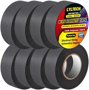 LYLTECH Black Electrical Tape, 44 feet x 3/4 inch x 7 mils-600V,Pass UL/CSA Certification. Waterproof,Flame Retardant,Strong Adhesive, 14℉ to 176℉