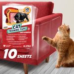 Panther Armor 10(Ten)-Pack Furniture Protectors from Cats Scratch – Double Sided Anti Cat Scratching Sticky Tape – Clear Training Tape