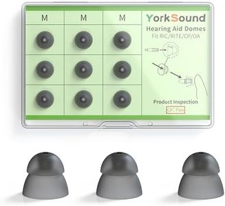 YorkSound Set of 9 Hearing Aids Domes, Silicone Power Domes Close Domes Ear Tips, Hearing Aid Replacement Domes, Sure Fit RIC RITE and Open Fit BTE Hearing Amplifier, Smoky Color, Medium