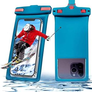 Lucrave Custodia Impermeabile per Telefono, Custodia a Prova di Acqua per iPhone 15 14 13 PRO Max Plus Mini, S22 S21 Ultra Fino a 7", Protezione per Telefono subacqueo per Le Vacanze, Blu
