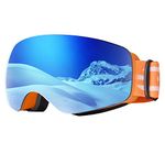 EasYoung Kids Ski Goggles, Children Skiing Snowboard Goggles for Boys Girls Junior, Snow Glasses Helmet Compatible