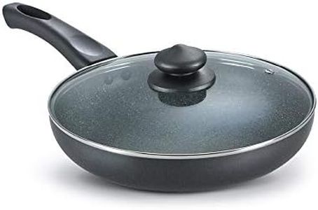 Prestige Non-Stick Omega Deluxe Granite Fry Pan with Lid | 26 Centimetre | Black | Induction Base | 5 Layer Non-Stick Cookware | Dishwasher Compatible