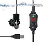 Mini Aquarium Heater,10W USB Powered Mini Fish Tank Heater Adjustable Submersible Aquarium Heater Betta Heater with LED Display Thermostat -for 0.5-1 Gallon Tanks (US Fahrenheit)