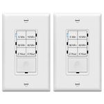 Enerlites HET06 in-Wall Digital Countdown Timer Switch, Fan Switch Timer, Timer Switch for Light,Free Decorator Wall Plate- 5,10,30,60 Minutes, 2,4 Hours, Neutral Wire Required, 2 Pack, UL Listed