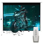 INMOZATA Electric Projector Screen 72inch / 146x110cm Motorised Projection Screen with Remote Control 4:3 Portable Foldable Anti-Wrinkles Projector Movie Screen for Theater Cinema(72inch)