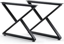 SNYXXOZ Table Legs 28”H x 35”W Heavy Duty Metal Furniture Legs Z Shape for Dining Table Kitchen Table Office Desk Table Base Replacement with Adjustable Feet Pads Screws 1000 LBS Load Black Set of 2