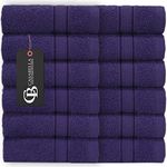 CasaBella Pack Of 12 100% Cotton Face Cloth Towels Flannels Wash Cloth 550 Gsm (12 Pieces Face Towel Set, Purple) (12 Pieces Set, Purple)