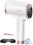 Finequin Laser Hair Removal for Women & Men, 45°F Ice-Cooling Contact, Safe & Virtually Painless Alternative to Salon IPL Hair Removal Device, Long-Lasting Hair Removal from Home, with Razor & Glasses