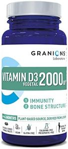 GRANIONS Vitamine D3 2000 Ui – Immunité Et Capital Osseux – Source Végétale Issue Du Lichen – 30 Comp à Croquer -jusqu’à 4 mois d’utilisation– Végétariens et Femmes Enceintes – Made In France