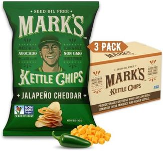 MARK’S Kettle Cooked Jalapeño Cheddar Potato Chips, Made with Avocado Oil – Gluten Free & Seed Oil Free | 5 oz (Pack of 3) | Non-GMO Chips for Clean & Healthy Snacking