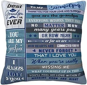 Aotbuort Grandpa Gifts from Grandkids, Grandpa Birthday Gifts, Birthday Gifts for Grandpa, Best Grandpa Gifts, Great Grandpa Gift, Grandfather Gifts Pillow Cover 18"x18"