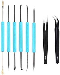 Professional welding auxiliary tools 6 double-sided repair tools, 2 precision tweezers, soldering iron accessories DIY accessories, suitable for electronic repair and welding