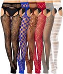 Skylety 6 Pairs Women Fishnet Thigh