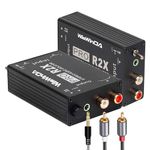 WisWinDa Noise Isolator RCA Audio Hum Eliminator (No Affects Bass) Noise Filter Aluminum Shell Ground Loop Noise Isolator for HiFi Stereo Home Theater Car Audio Player Plug&Play (RCA/3.5 Aux Isolator)