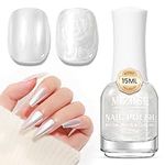 MIZHSE 15ml Quick Dry Nail Polish Blue White Pearl Nail Polish Varnish Glitter Holographic Nail Art Fingernail and Toenail Polish Manicure DIY at Home