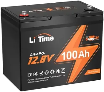 LiTime 12V 100Ah BCI Group 24 LiFePO4 Battery, 100A BMS Rechargeable Lithium Battery with Up to 15000 Cycles, 1.28kWh -Higher Energy Density, Perfect for RVs, Van, Trailer, MotorHome and Boats