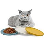 Fhiny 3PCS Ceramic Shallow Cat Dish