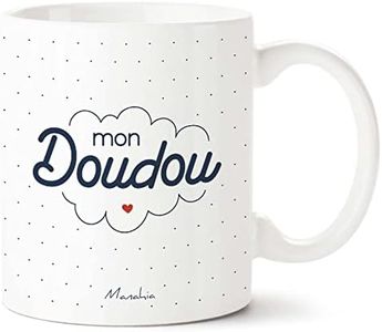 Manahia - Mug Amour - Mon doudou - Avec Boite Kraft - 330 mL, Céramique - Imprimé en France - Saint Valentin - Cadeau Couple - Tasse Je t'aime - Cadeau Mug Doudou
