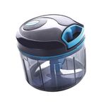 Signoraware Multipurpose Manual Vegetable, Dry Fruit and Onion Handy Chopper and Quick Cutter with 3 Stainless Steel Blade, 725ml, Cocoa Grey, Big Size