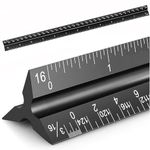 Architectural Scale Ruler, EYLEER 12'' Imperial Aluminum Architects Scale Ruler Triangular with Imperial Measurements for Architects, Artists,Draftsman, Engineers,Laser-Etched Markings (1pc)