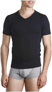 Bonds Men's Underwear Cotton Blend V-Neck Raglan T-Shirt, Black, 18 / Large