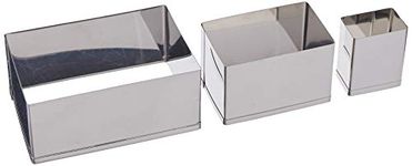 Ateco Rectangle Pastry Fluted Round Cutters in Graduated Sizes, Plain Edge