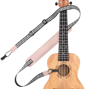 Ukulele Strap No Drill, IHOBOR Fashion Style Double J Hook Ukelele Shoulder Strap, Hawaiian Premium Woven Clip on Ukulele Strap, Easy to Use and Fit Most Standard Uke Sizes