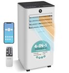 SereneLife Portable Air Conditioner 9000 BTU with Heating, WiFi AC Unit with Cooling, Dehumidifier & Fan for Rooms up to 31 m², Smart Control, Quiet Energy Efficient, Window Kit, Grey