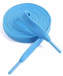 VSUDO 47 Inches Powder Blue Fine Weave Flat Shoe Lace for Sneaker, 5/16” Width Flat Sneaker Shoestring, Flat Sneaker Shoelace, Flat Shoe String for Running Athletic Shoes (1 Pair-Powder Blue-120CM)