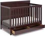 Graco Hadley 4-in-1 Convertible Crib with Drawer, Espresso, Easily Converts to Toddler Bed Day Bed or Full Bed, Three Position Adjustable Height Mattress,Some Assembly Required (Mattress Not Included)