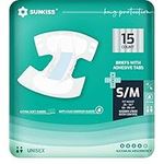 SUNKISS TrustPlus Adult Diapers with Maximum Absorbency, Disposable Incontinence Briefs with Tabs for Men and Women, Maximum Overnight Absorbency, Leak Protection, Small/Medium, 15 Count