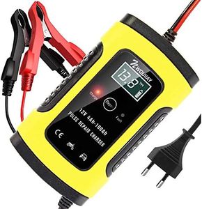NWOUIIAY Chargeur de Batterie Auto 6A / 12V Chargeur de Batterie Intelligent LCD Écran avec Protections Multiples Type de réparation pour Voiture Moto ou Bateaux