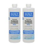 HAZ Isopropyl 70% Rubbing Alcohol 500 ml, 2 Pack First Aid Antiseptic Cleanser & Cleaning, Lab Grade IPA Isopropanol Disinfectant for Household Multipurpose Cleaner and Degreaser