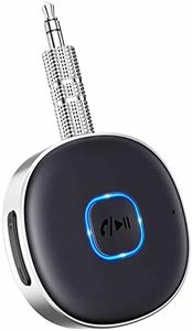 Mohard Récepteur Bluetooth Voiture, Adaptateur Bluetooth 5.3 Jack pour Haut-Parleur/Stéréo Domestique/Casque Filaire, 3.5mm AUX Bluetooth Recepteur Appel Main Libre, Double Connexion, 16H d'Autonomie