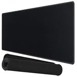 Storite Extra Large 1200x600x5mm Speed Type Extended Gaming Mouse Pad with Stitched Embroidery Edges,Non-Slip Rubber Base Mousepad Desk Mat Keyboard Pad for Laptop/Computer Office PC & Home - Black