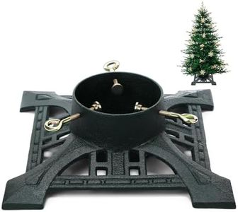 Huwena Christmas Tree Stand with Water Reservoir 8ft Christmas Tree Holder Real Xmas Artificial Trunks Stand Fits Up to 5" Pine Holder Base Cast Iron for Xmas (Green,11.42''x11.42''x3.74',Classic)