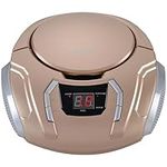 Sylvania Portable CD Boombox with AM/FM Radio (Champagne) - SRCD261-B-Champagne