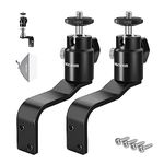 NEEWER 2 Pack E Type Wall Ceiling Mount, Ring Light Wall Mount Bracket with Detachable Ball Head, 5/8" Stud, 1/4" Screw for Flash Strobe Camera Monitor Studio Lighting, Max Load: 4.4lb/2kg, TS007